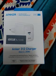 شاحن Anker ووصلة type-c للبيع 0