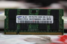 رام لابتوب 2 GB و 1 GB - بحالة ممتازة DDR2 0