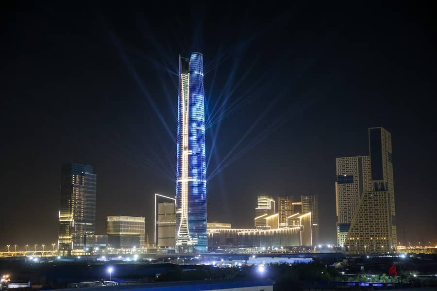 Without down payment, a fully finished office in the first skyscraper area in Egypt, in front of the iconic tower, the Green River, and Bin Zayed Axis 5