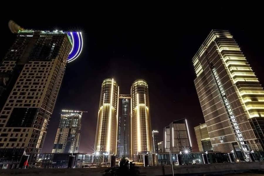Without down payment, a fully finished office in the first skyscraper area in Egypt, in front of the iconic tower, the Green River, and Bin Zayed Axis 14