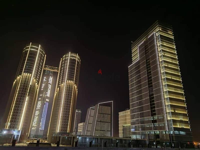 Without down payment, a fully finished office in the first skyscraper area in Egypt, in front of the iconic tower, the Green River, and Bin Zayed Axis 18