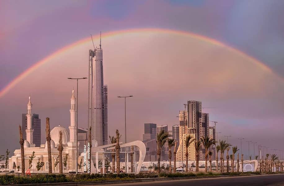 Without down payment, a fully finished office in the first skyscraper area in Egypt, in front of the iconic tower, the Green River, and Bin Zayed Axis 19