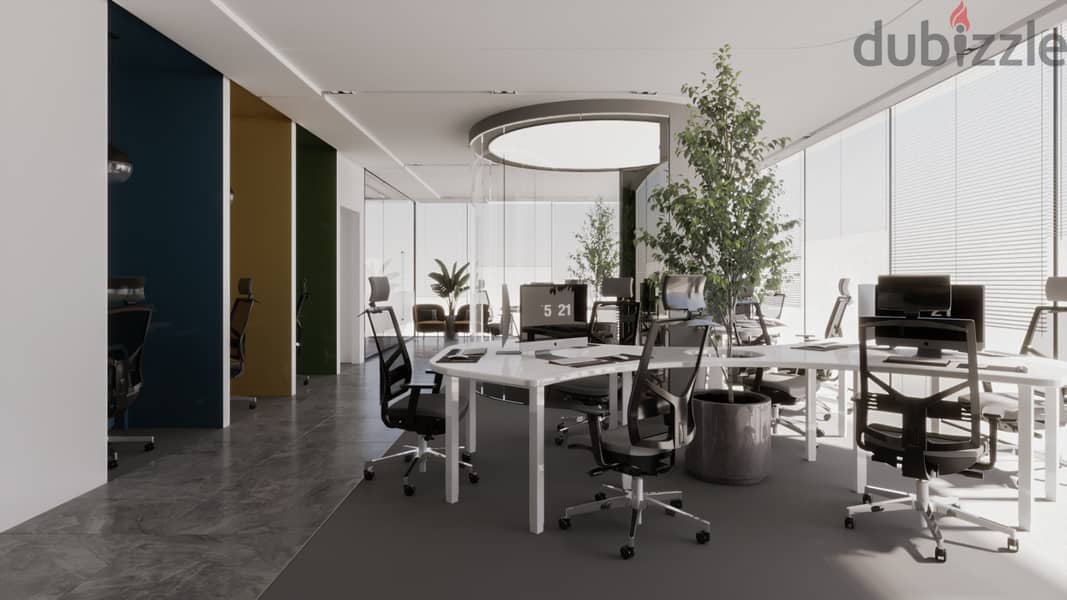 A 40 sqm office in the central park, with a view of the diamond and the iconic tower, in installments of up to 7 years. 2