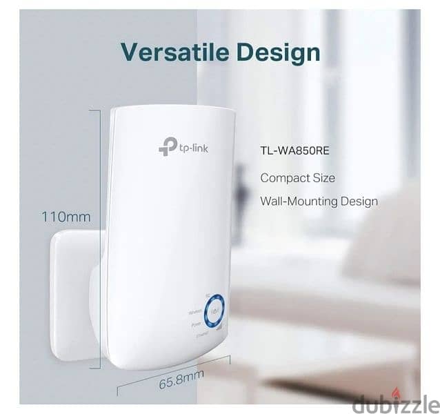 Wifi Repeater TP-Link TL-WA850RE Wi-Fi Range Extender, White, 300MBPS 3