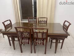 Dinning table سفره ممتازه مع ٨ كراسي سفره + ترابيزه صغيره