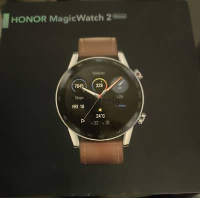 ساعة هونور  ماجيك ووتش ٢ بحالة جيدة بجميع المشتملات  Honor Magic watch