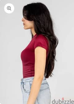 burgundy short sleeve basic top 0