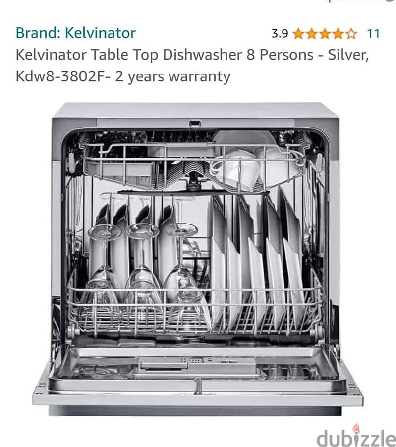 غسالة اطباق كيلفينيتور 8 Kelvinator توضع على الرخامة 1