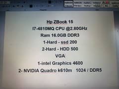 HP zBook 15 0