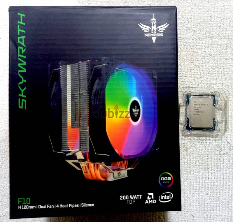 بروسيسور i5 12400f جيل 12 معاه كولر RGB جاي ب 4 أنابيب متاح كميات 5