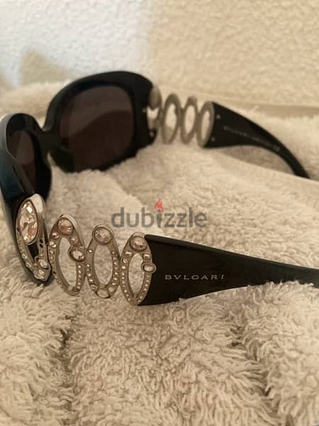 bulgari oval crystal 8016 b sunglasses black 2