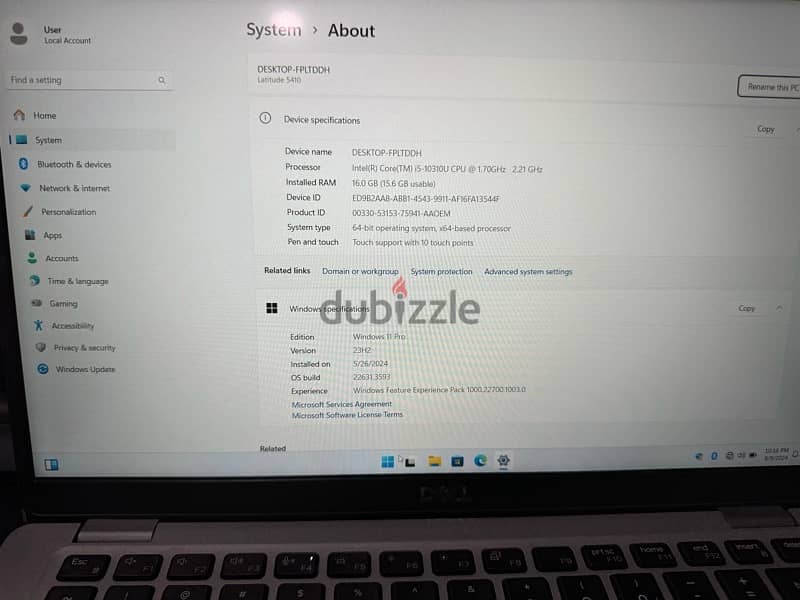 Dell Latitude 5410 Gen 10 Win 11 Pro لأب توب الجيل العاشر CORE i5 - 10 1