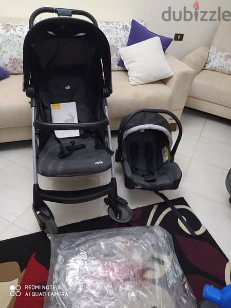 Joie Muze travel system stroller + car seat چوي عربية أطفال مع كار سيت 1