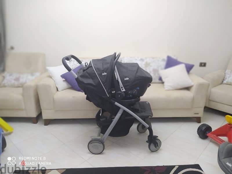 Joie Muze travel system stroller + car seat چوي عربية أطفال مع كار سيت 3