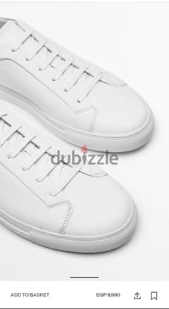 Massimo dutti leather white sneakers