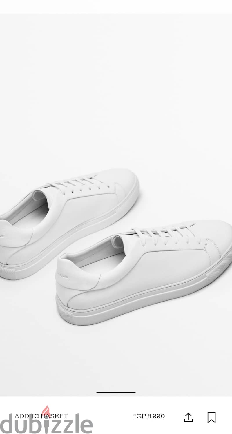 Massimo dutti leather white sneakers 1