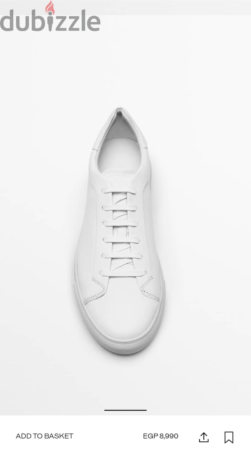 Massimo dutti leather white sneakers 2