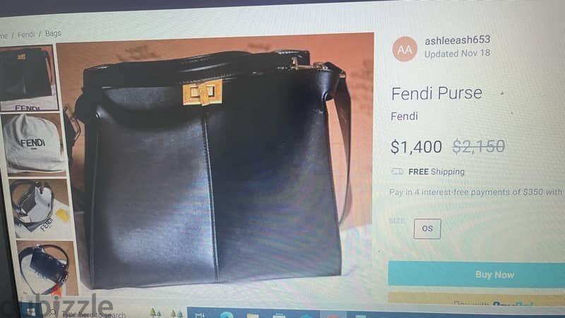 pre owned FENDI PEEKABOO شنطة فيندي ماستر اوريجينال 5