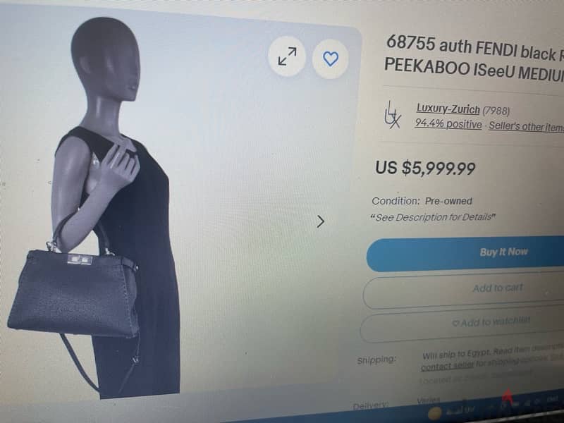 pre owned FENDI PEEKABOO شنطة فيندي ماستر اوريجينال 7