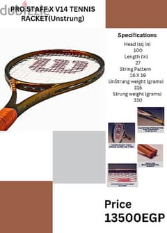 Wilson Pro staff X v14 315g tennis racket new v14 مضرب ويلسون برو ستاف 0