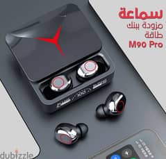 سماعات بلوتوث  m90 pro شاشة ديجيتال مع بور بنك مدمج