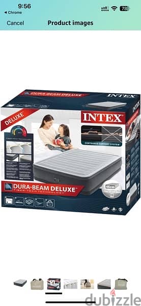 INTEX Dura-Beam DELUXE Air Mattress Queen w/ Built-In Pump 4