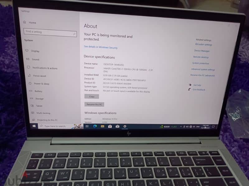 hp elite 840 G7 2years 7months hp international warranty 3