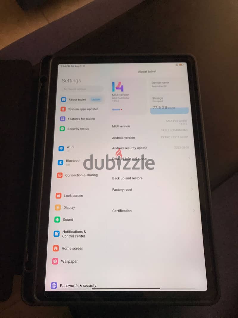 tablet xiaomi 265 gigabyts ram 8 giga 1