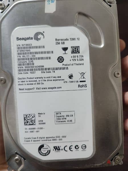 هارد داخلي سعة 240 جيجا hdd و ٥٠٠ جيجا و ١ تيرا 1