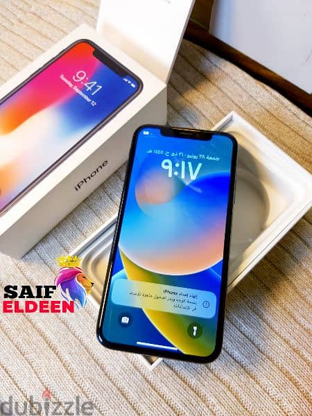 IPHONE X 256 بحاله الزيرو بالوكس الفون وتر بروف 4