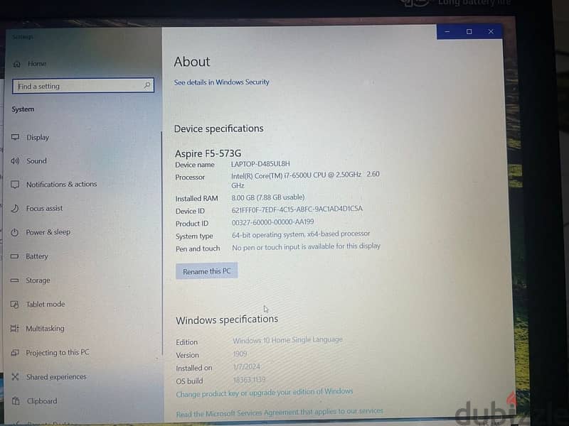 Acer f5 573G 8Gb 1T + samsung 256 ssd hard 2