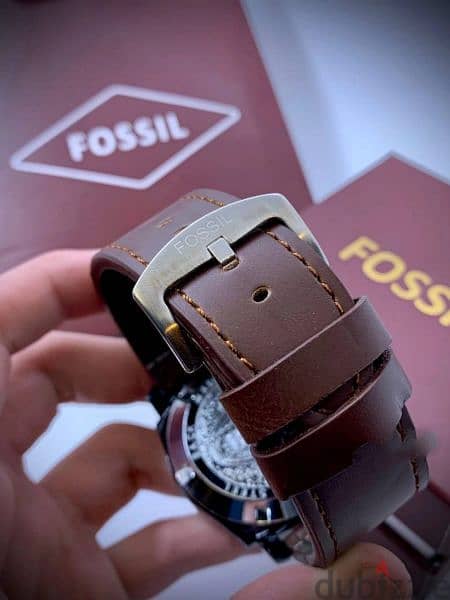 ساعه Fossil هاي كوبي - استيك جلد فاخر مستورد ضد التقشير 3