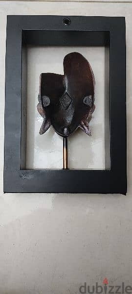 Copper mask in wooden frame 4