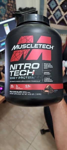 nitro tech whey protein, 1.8 kilo , chocolate flavor , sealed new 2