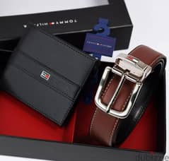 tommy Hilfiger wallet and belt with box and bag 0