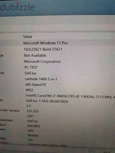 Dell Latitude 7400 touch screen 2 IN 1