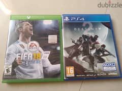 cd fifa 18 xbox one original  و cd destiny ps4