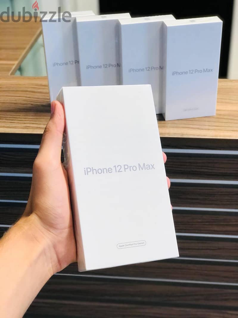 iphone 12 pro max 256 جديد متبرشم بضمان عام من الوكيل 0