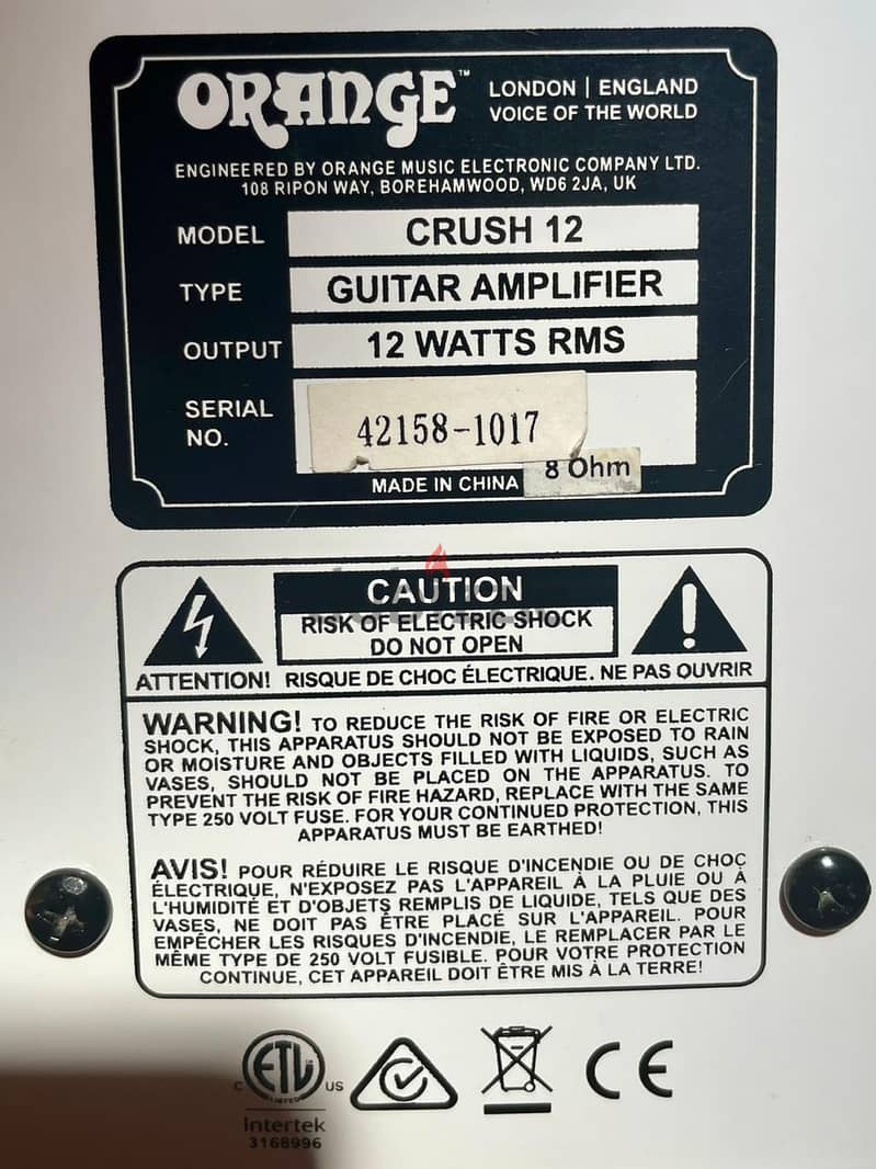 Orange Crush 12 Guitar Amplifier 3