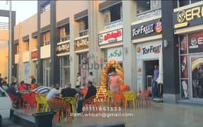 A distinctive shop for rent, finished and equipped with a restaurant, in Madinaty, Craft Zone, First Block 0