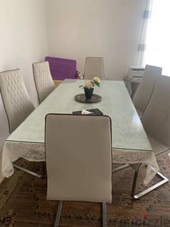 Modern Dinning table with 6 chairs