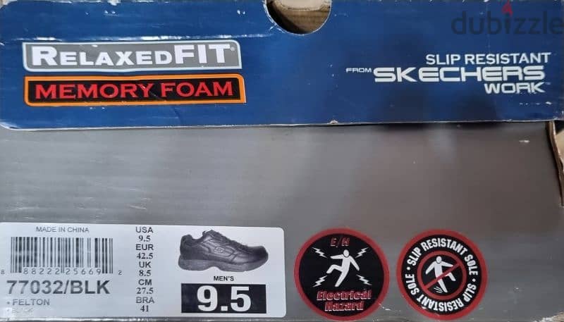 Sketchers Black Shoes Felton Mem Foam (42.5) حذاء سكتشرز أسود مستورد 8