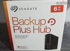 هارد خارجي 6 تيرا بمنفذين USB3 بحالة ممتازة  SeagateBackup Plus Hub