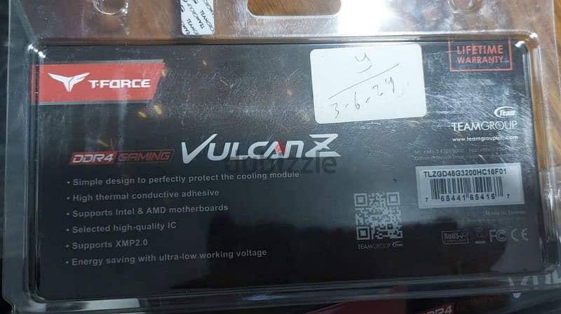 Ram DDR4 GAMING VULCANZ  8g. b 3200 Team T-Force 3