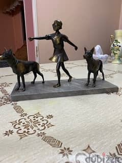 vintage statue تمثال انتيكا نحاس بقاعدة رخام