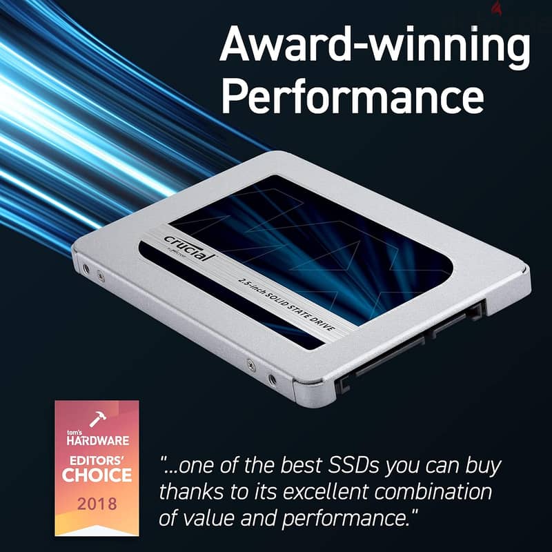 هارد  crucial ssd 500 g مستعمل بحالة الزيرو بهيلس 97% 2