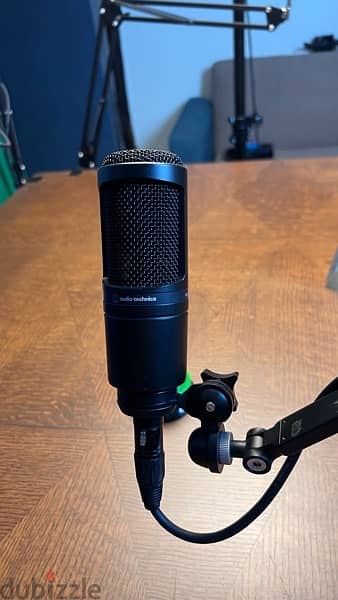 Audio Technica AT2020 Condenser Mic + Pop Filter and XLR Cable and bag 3