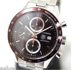 tag huere carrera chronograph caliber 16 brown dial rare