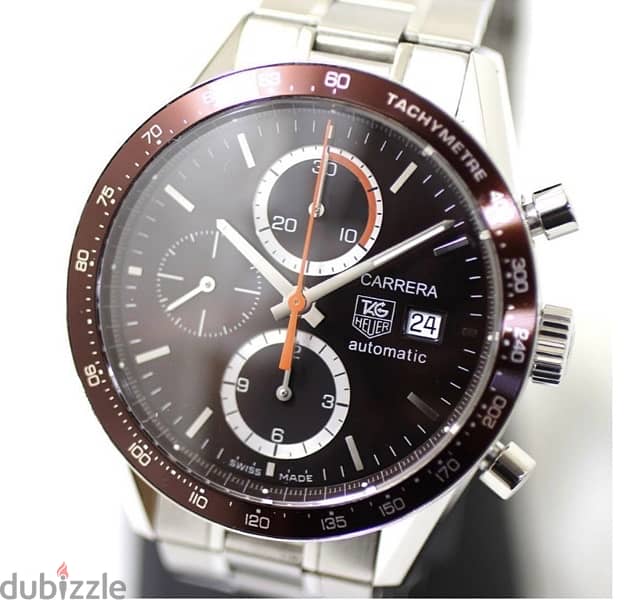 tag huere carrera chronograph caliber 16 brown dial rare 0