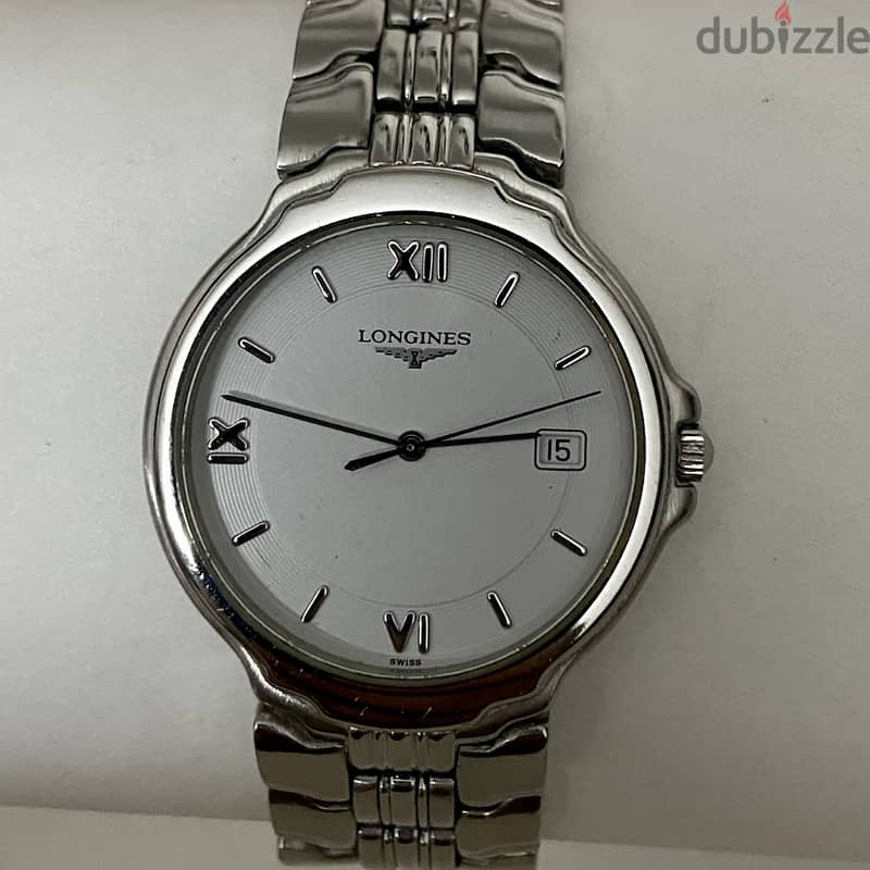 Original Swiss Made Quartz LONGINES 36mm As New With Box  ساعه لونچين 9